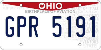 OH license plate GPR5191
