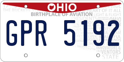 OH license plate GPR5192