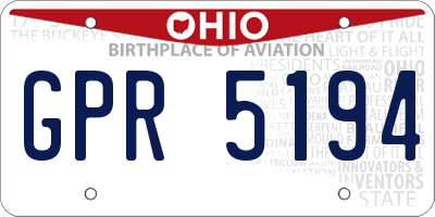 OH license plate GPR5194