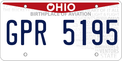 OH license plate GPR5195