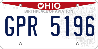 OH license plate GPR5196