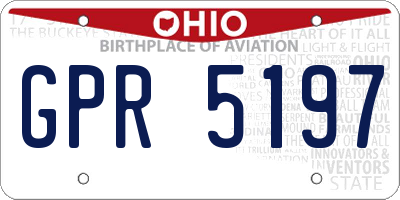 OH license plate GPR5197