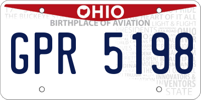OH license plate GPR5198