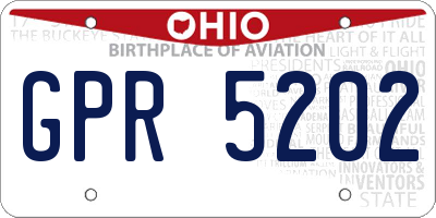 OH license plate GPR5202