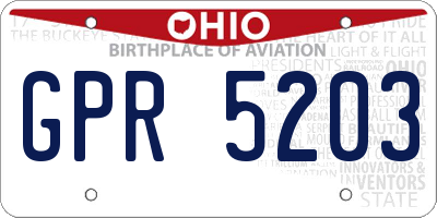 OH license plate GPR5203