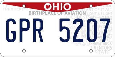 OH license plate GPR5207