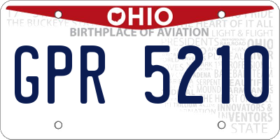 OH license plate GPR5210