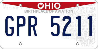 OH license plate GPR5211