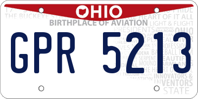 OH license plate GPR5213