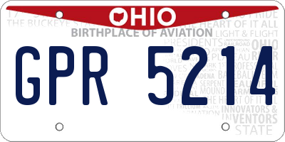 OH license plate GPR5214
