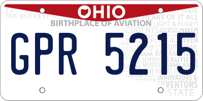 OH license plate GPR5215