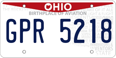 OH license plate GPR5218