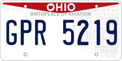 OH license plate GPR5219
