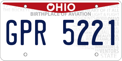 OH license plate GPR5221