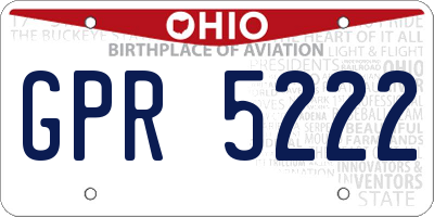 OH license plate GPR5222