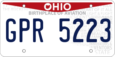 OH license plate GPR5223