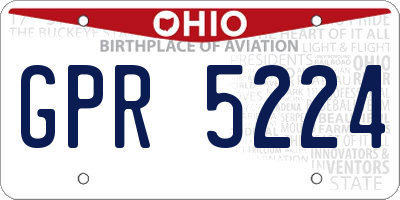 OH license plate GPR5224