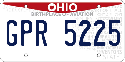 OH license plate GPR5225