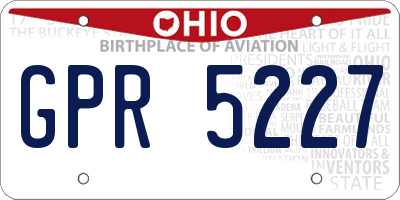 OH license plate GPR5227