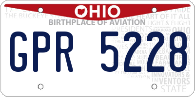 OH license plate GPR5228
