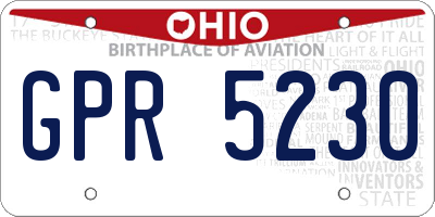 OH license plate GPR5230