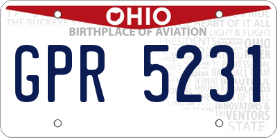 OH license plate GPR5231