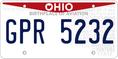 OH license plate GPR5232