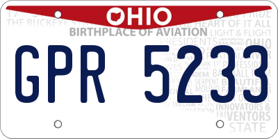 OH license plate GPR5233