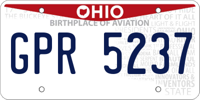 OH license plate GPR5237