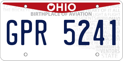 OH license plate GPR5241