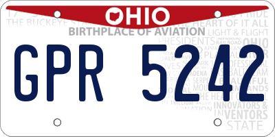 OH license plate GPR5242