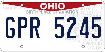 OH license plate GPR5245