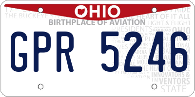 OH license plate GPR5246