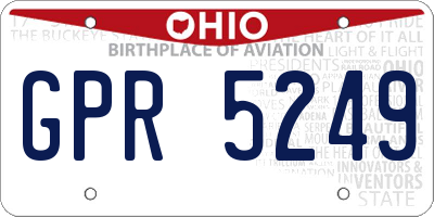 OH license plate GPR5249