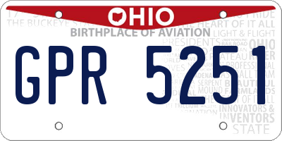 OH license plate GPR5251