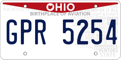 OH license plate GPR5254