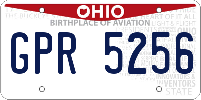 OH license plate GPR5256