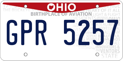 OH license plate GPR5257