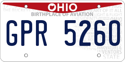 OH license plate GPR5260
