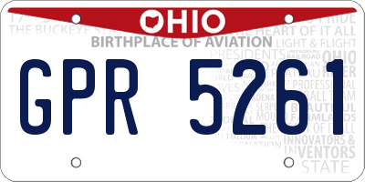 OH license plate GPR5261