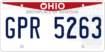 OH license plate GPR5263