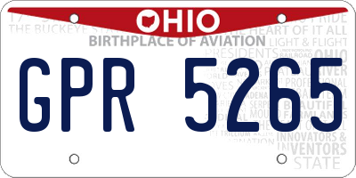 OH license plate GPR5265