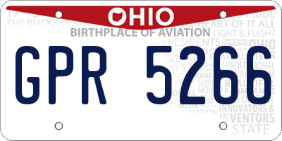 OH license plate GPR5266