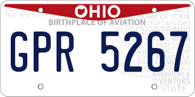 OH license plate GPR5267