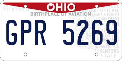 OH license plate GPR5269