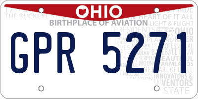 OH license plate GPR5271