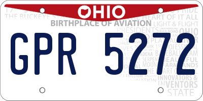OH license plate GPR5272