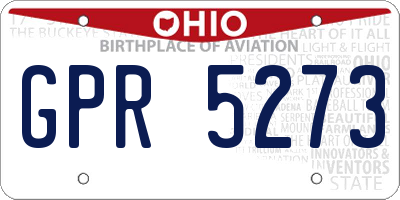 OH license plate GPR5273