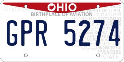 OH license plate GPR5274