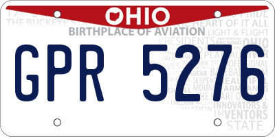 OH license plate GPR5276